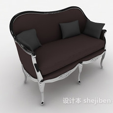 欧式风格简约双人沙发3d模型下载