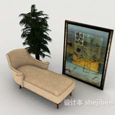躺椅休闲沙发3d模型下载