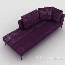 紫色单人躺椅沙发3d模型下载