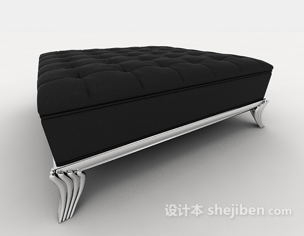 现代黑色沙发凳子3d模型下载
