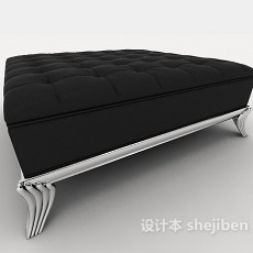 现代黑色沙发凳子3d模型下载