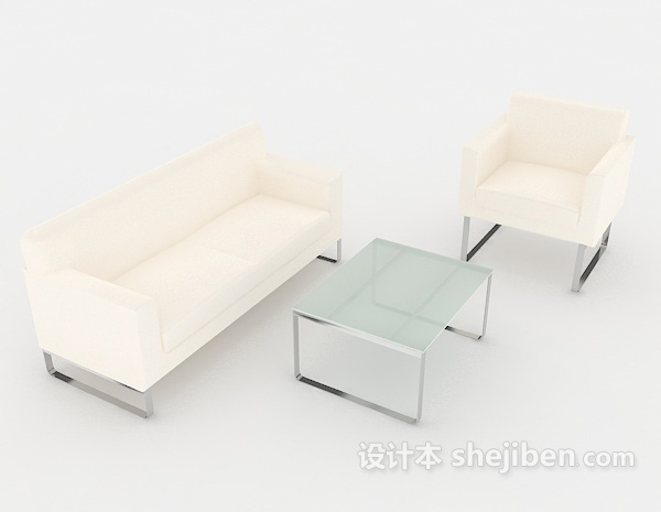 白色现代组合沙发