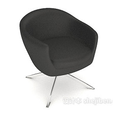 黑色休闲简约椅子3d模型下载