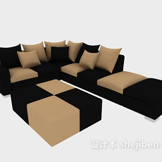 家居软包组合沙发3d模型下载