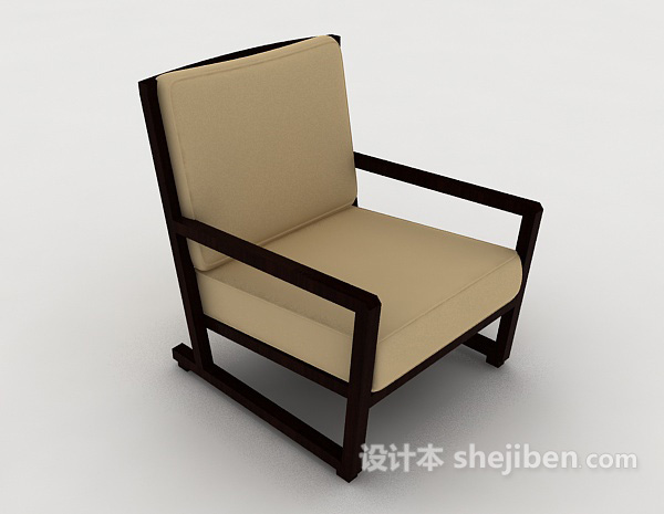现代简约木质单人沙发