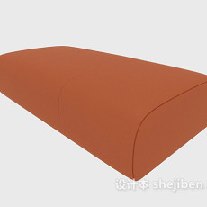 简约棕色沙发凳3d模型下载