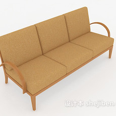 简单休闲长椅3d模型下载