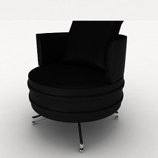 简约黑色休闲圆椅子3d模型下载
