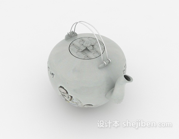 免费中式茶壶3d模型下载