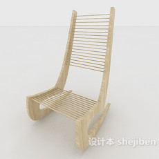 实木摇椅3d模型下载