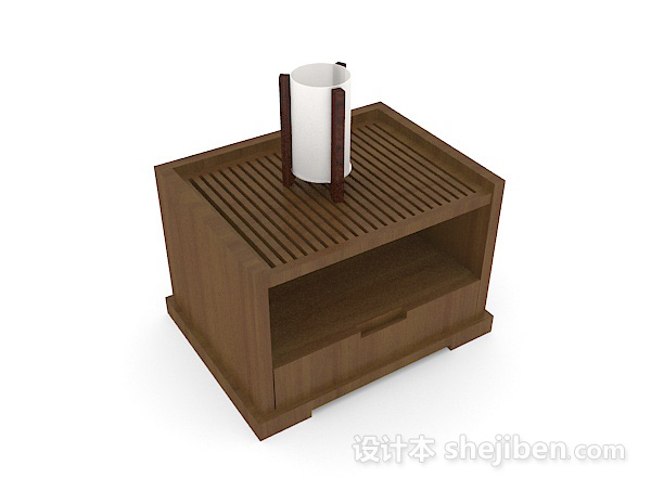 日式木质柜子3d模型下载