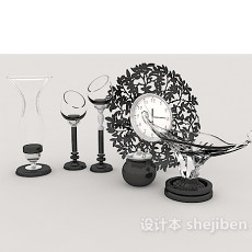 黑色个性餐具3d模型下载