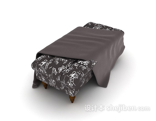 欧式黑白花纹沙发凳子