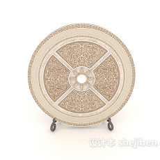 中式瓷盘装饰3d模型下载