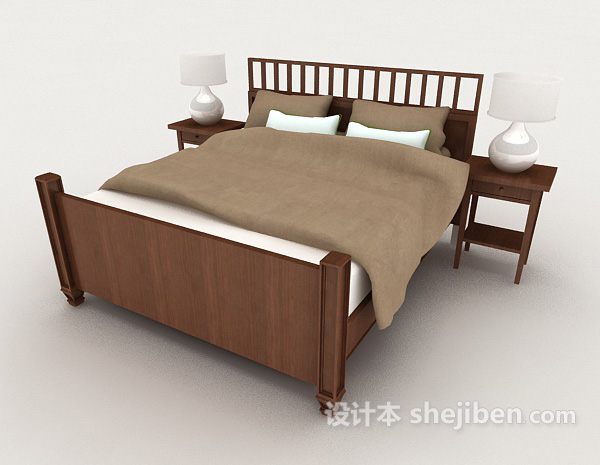 新中式风格简单双人床