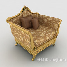 欧式复古花纹沙发3d模型下载