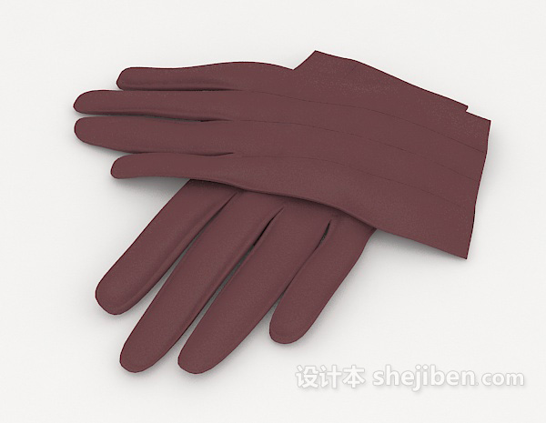 设计本紫色手套3d模型下载