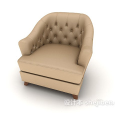 欧式家居棕色单人沙发3d模型下载