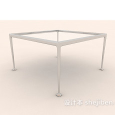 现代玻璃餐桌3d模型下载