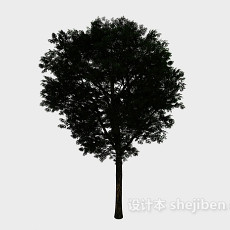 庭院圆大树3d模型下载