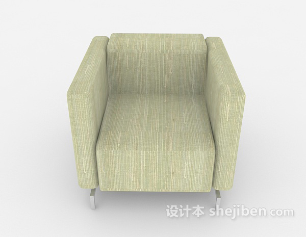 现代风格浅灰色单人沙发3d模型下载