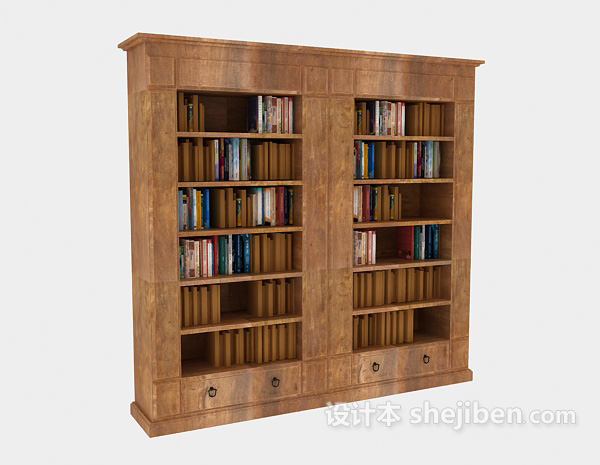 欧式风格欧式风格简单书柜3d模型下载