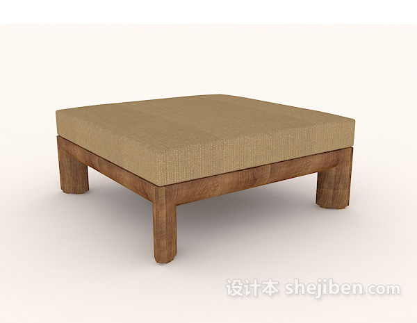 简约方形沙发凳3d模型下载