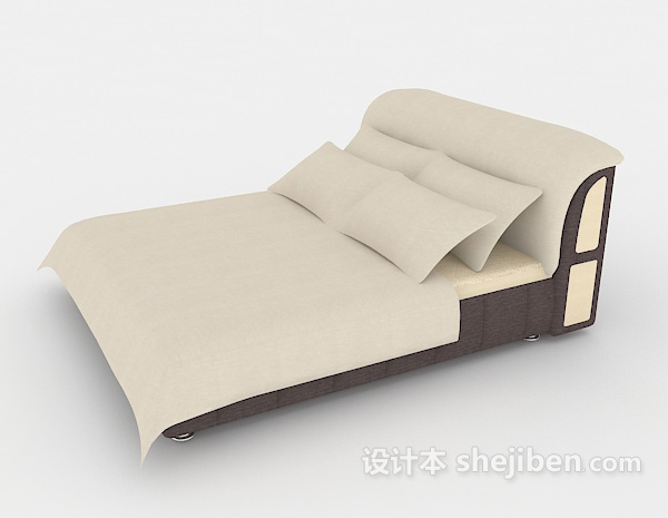 设计本现代常见简约双人床3d模型下载