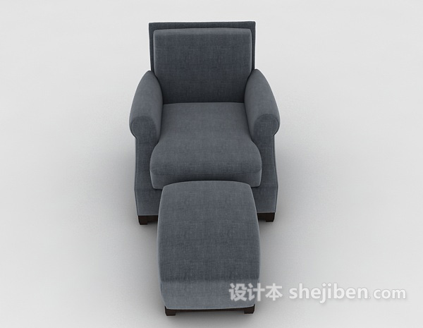 免费灰色家居单人沙发3d模型下载