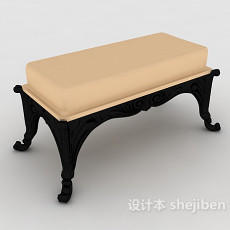 简欧式沙发凳3d模型下载
