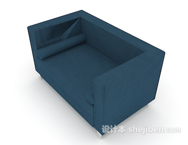设计本蓝色方形沙发3d模型下载