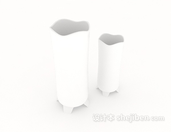现代简约白色花瓶3d模型下载