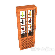 红酒展示柜3d模型下载