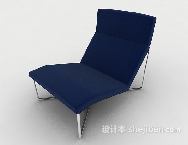 简单蓝色休闲椅3d模型下载