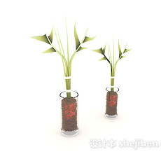 室内植物摆设3d模型下载