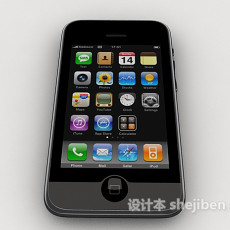 黑色苹果手机3d模型下载