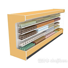 超市饮品展柜3d模型下载