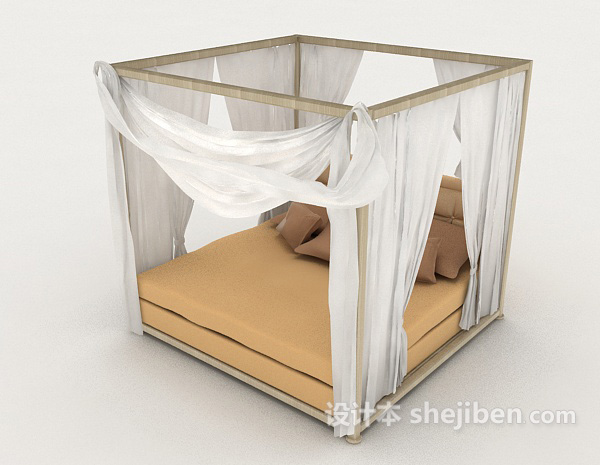 现代风格架子床3d模型下载