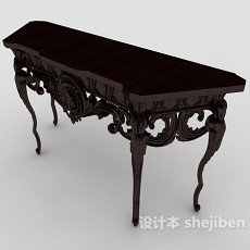 中式风格雕花书桌3d模型下载