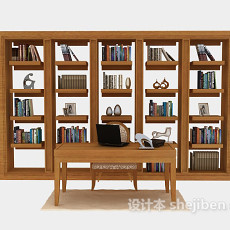 大型居家书柜3d模型下载