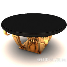 新中式华丽餐桌3d模型下载