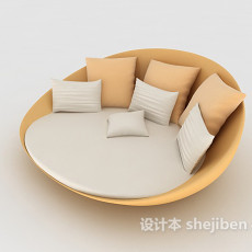 个性家居圆形多人沙发3d模型下载