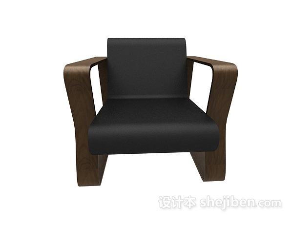 现代风格简单原木休闲椅3d模型下载