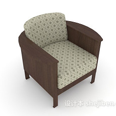 新中式家居单人沙发3d模型下载