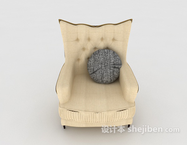 欧式风格欧式简约单人沙发3d模型下载