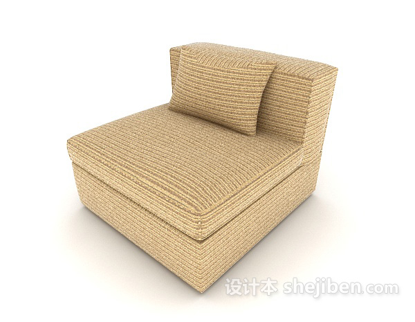 浅棕色方形单人沙发