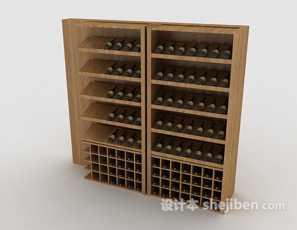 免费木质酒柜3d模型下载