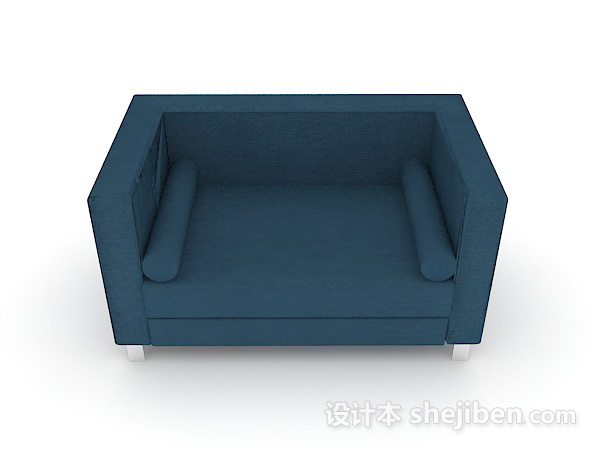 现代风格蓝色方形沙发3d模型下载