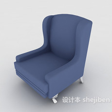 地中海蓝色单人沙发3d模型下载