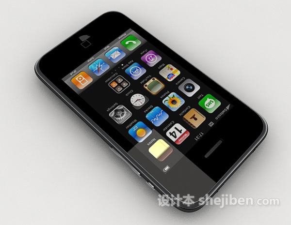 免费黑色苹果手机3d模型下载